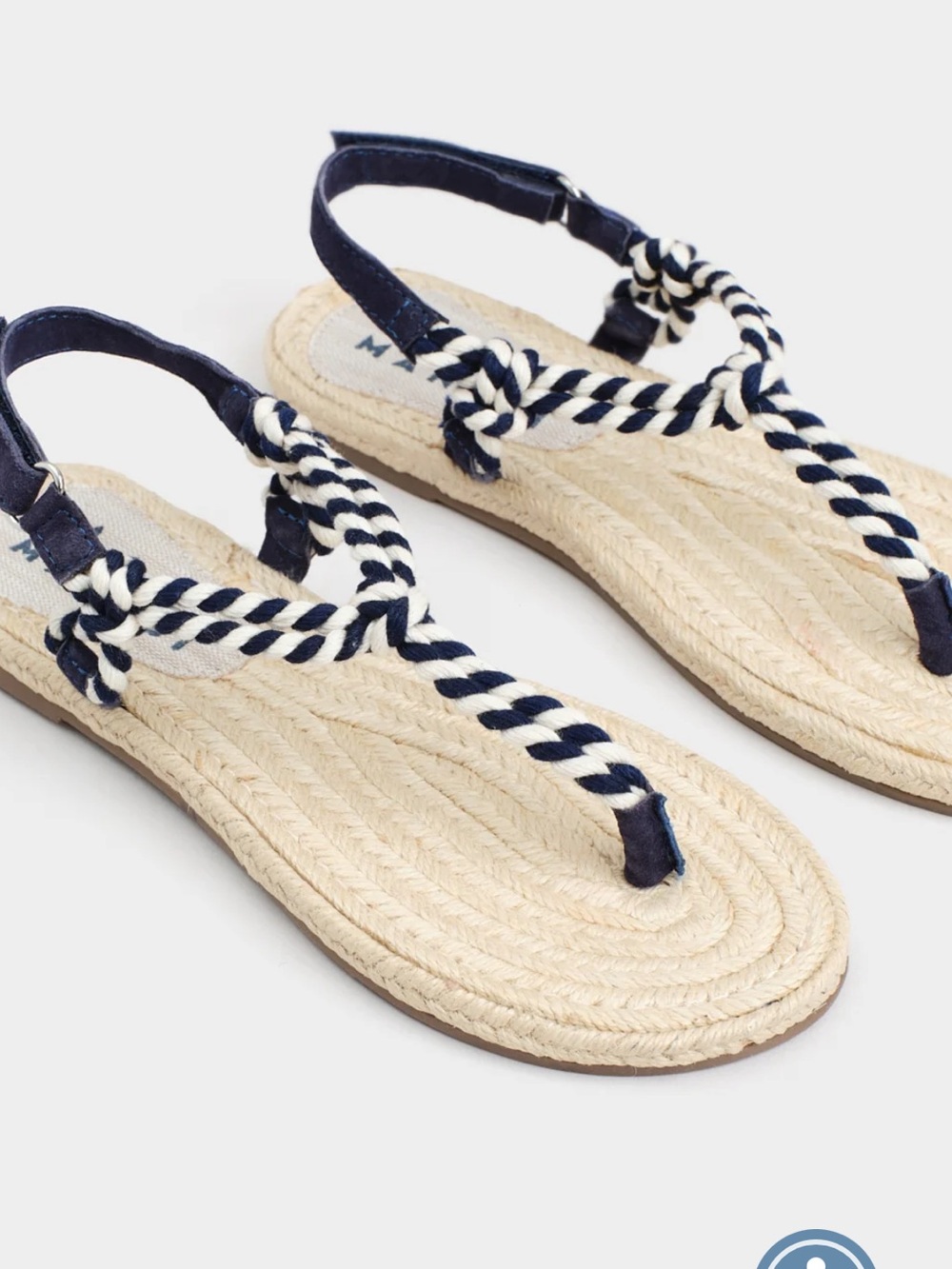 NEW Manebi Braided Navy & White Rope Sandals - size 38